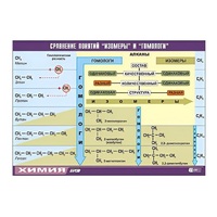 Таблица демонстрационная "Сравнение понятий изомер и гомолог" (винил 70x100) - «globural.ru» - Брянск