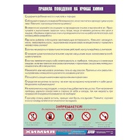 Таблица демонстрационная "Правила поведения на уроках химии" (винил 100х140) - «globural.ru» - Брянск