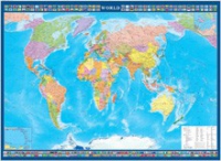 Настенная политическая карта мира с флагами на английском языке - «globural.ru» - Брянск