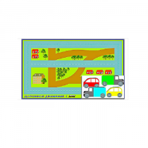 Игровой коврик "Дорожное движение - 1" с набором транспортных средств - «globural.ru» - Брянск