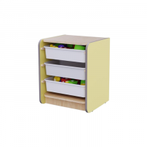 Одинарный модуль для хранения игрушек из коллекции мебели «НЕГА» (цвет желтый) - «globural.ru» - Брянск