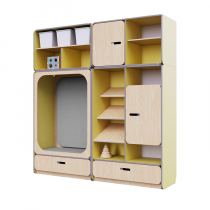 Детская стенка с местом для хранения и прямоугольной зоной отдыха из коллекции «НЕГА» (цвет желтый) - «globural.ru» - Брянск