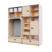 Детская стенка с местом для хранения и прямоугольной зоной отдыха из коллекции «НЕГА» (цвет бежевый) - «globural.ru» - Брянск