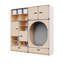 Детская стенка с местом для хранения и овальной зоной отдыха из коллекции «НЕГА» (цвет бежевый) - «globural.ru» - Брянск