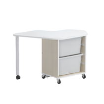 Стол детский левый Робик 002 (дуб молочный/белый) - «globural.ru» - Брянск