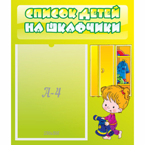 Стенд "Список детей на шкафчики" №5 - «globural.ru» - Брянск