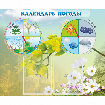Стенд "Календарь погоды" с 2 карманами - «globural.ru» - Брянск