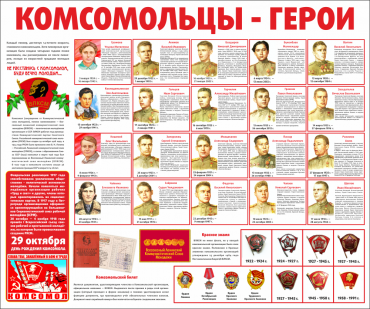 Тематический стенд "Комсомольцы-герои" - «globural.ru» - Брянск